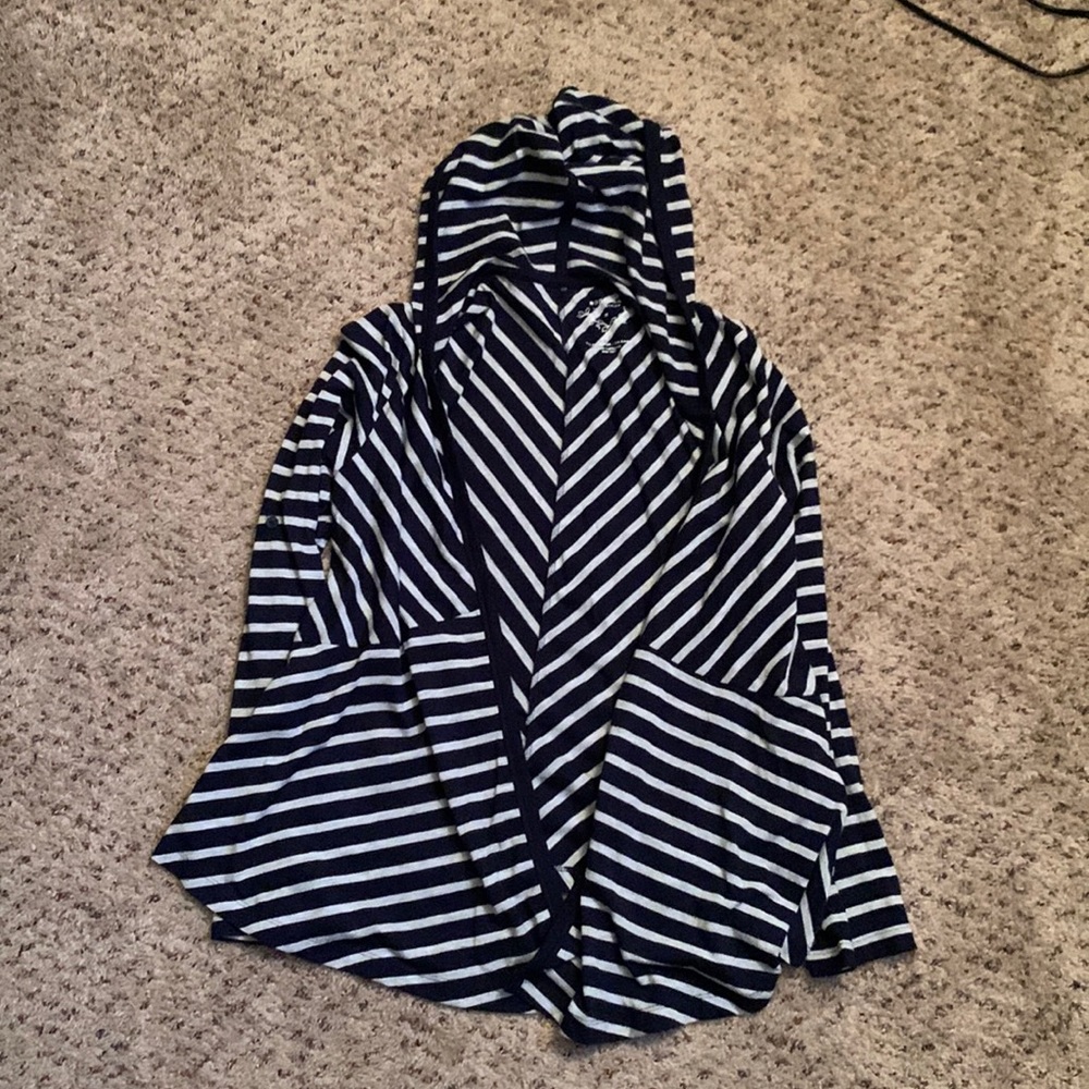 Striped Hooded Cardigan